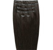 Clip on hair extensions #2 Mörkbrun - 7 delar - 50 cm | Gold24